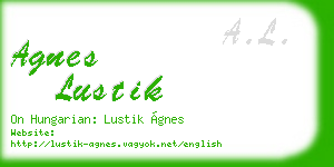 agnes lustik business card
